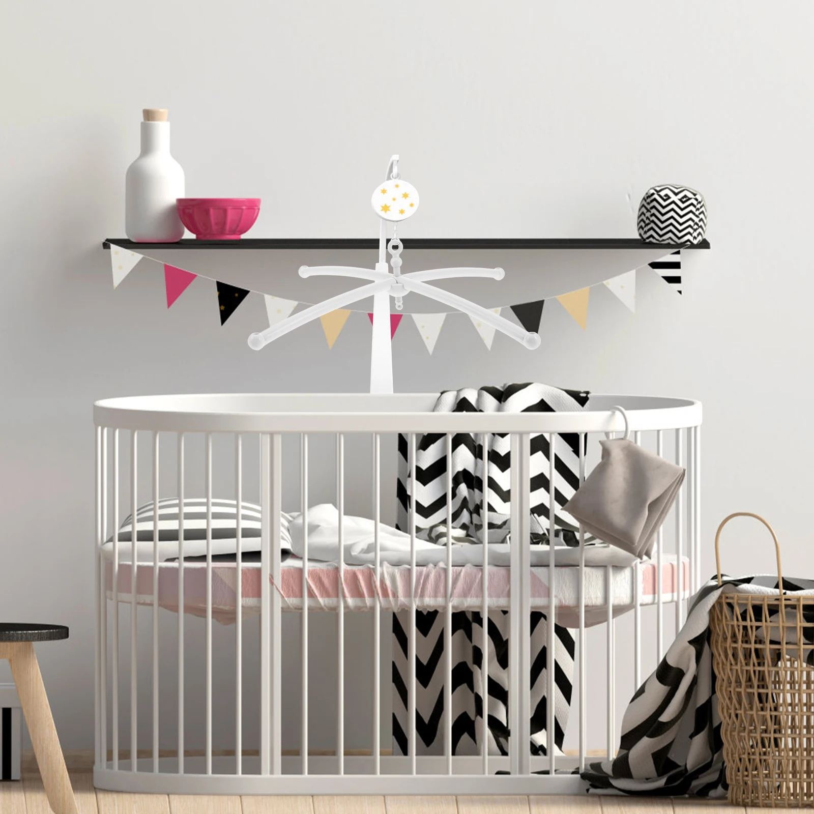 

Bed Bell Cross Baby Mobile Holder Construction Crib Toddler Compatible Bassinet Toy Hanger Plastic Parts