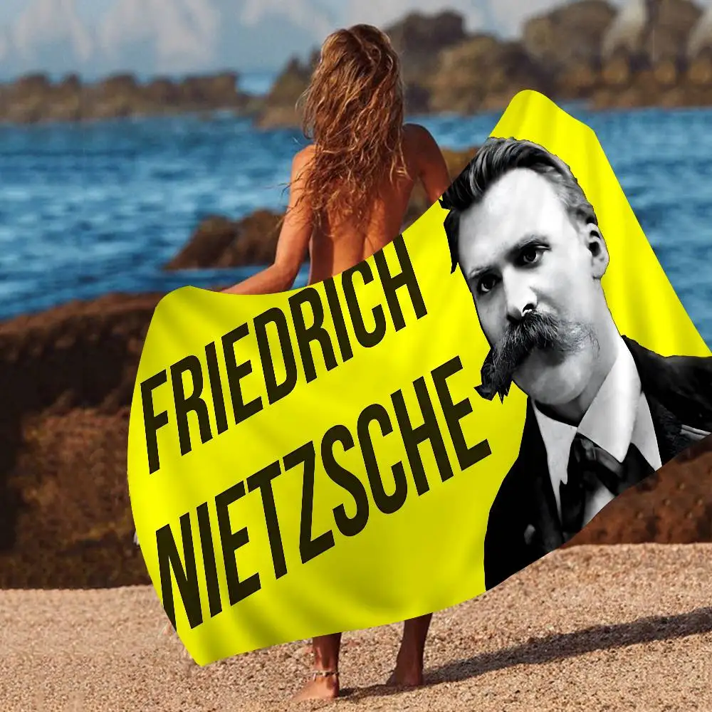 Friedrich Nietzsche Anime Anime Beach Swimming Towel Soft Absorbent Washcloth Children's Gifts for Kids Travel Camping Gym