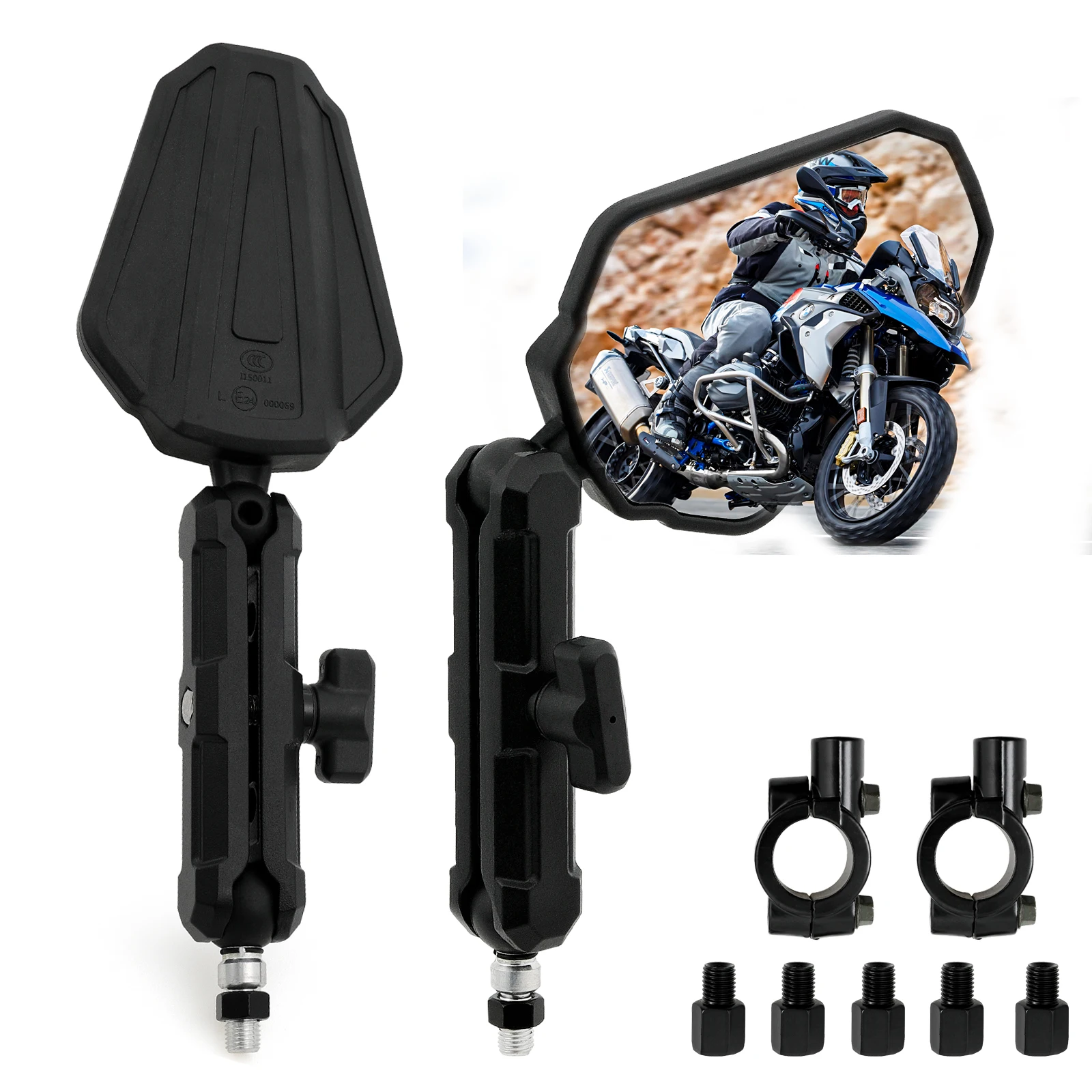 กระจกมองข้างรถจักรยานยนต์แบบโค - Mirror Handlebar Convex บทวิจารณ์และราคา