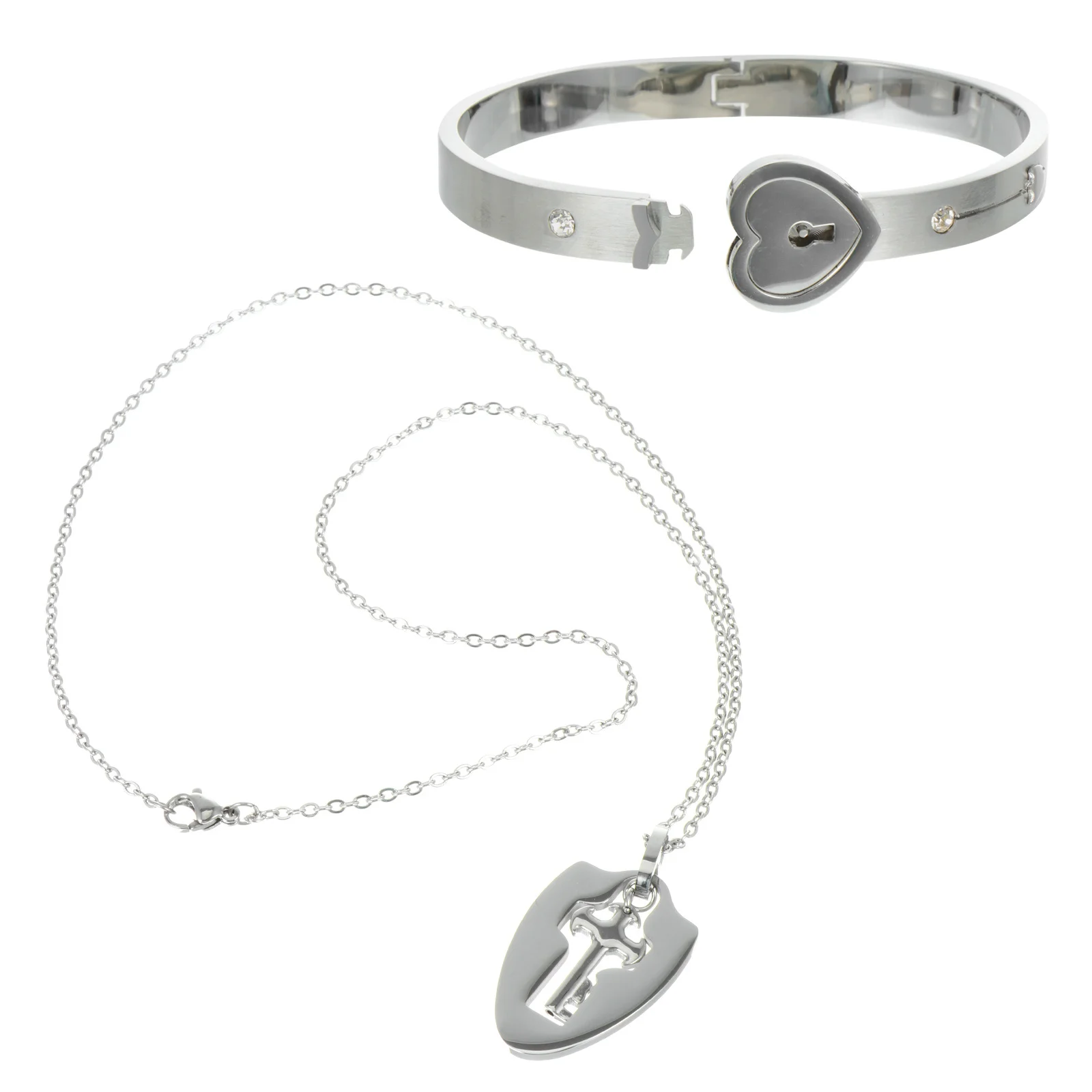 

2Pcs Couple Jewelry Necklace Bracelet Special Gifts for Boyfriends Girlfriends Lovers Comfortable Wearing Couple Jewelry