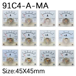 Amperímetro Analógico DC 1A 91C4 2A 3A 5A 10A 20A 30A 50A 100A 200A 300A 500A Painel Tipo de Ponteiro Mecânico Metro Amper Medidor de Corrente