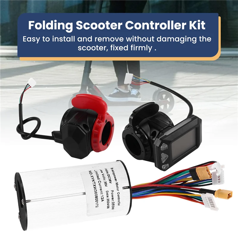 Kit de controlador de scooter plegable de 36V y 350W, juego de acelerador de freno de scooter eléctrico, fácil de instalar (36V)