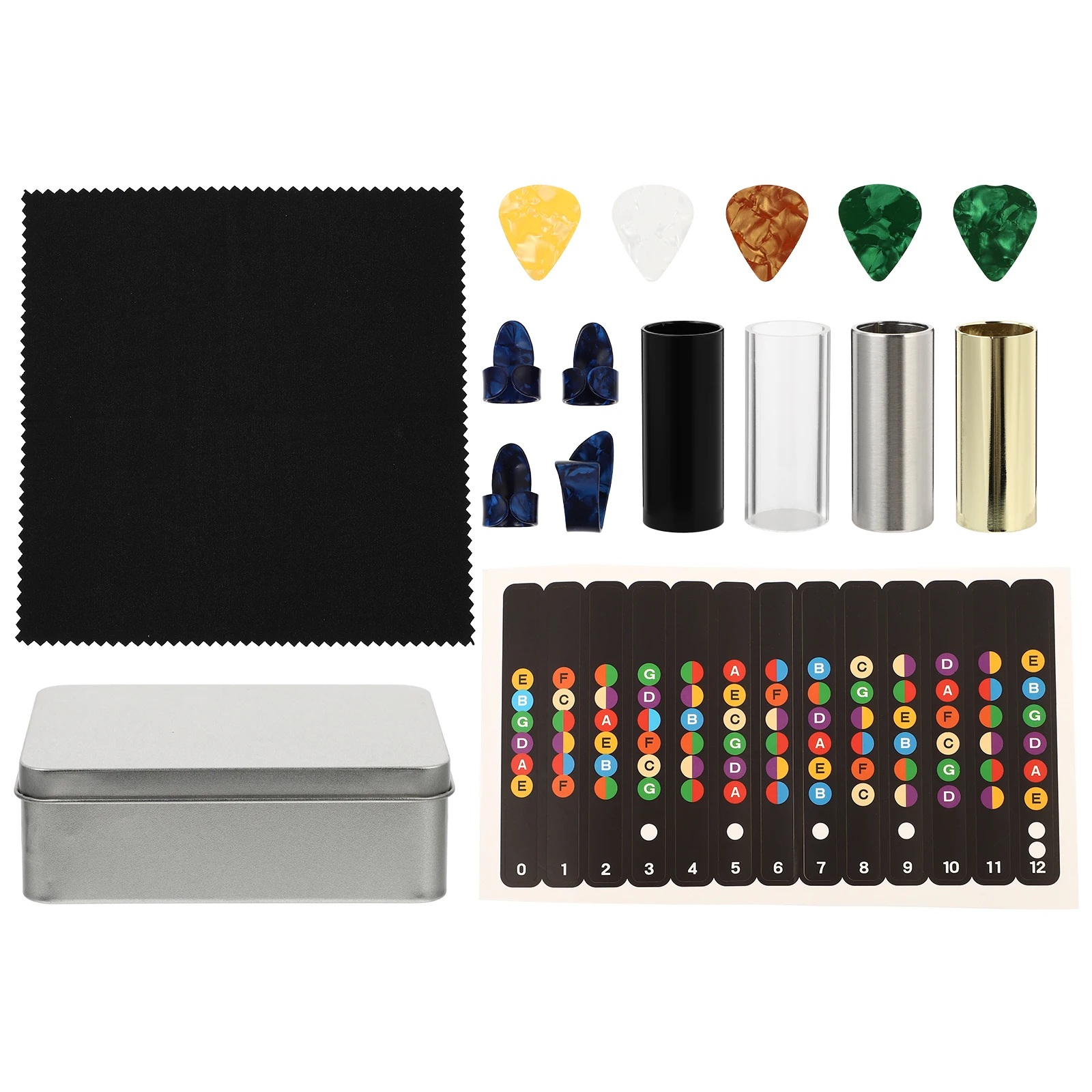 

1 Set Accessories Kit Metal Glass Slides Durable Picks Storage Box Included Finger Tip Protector Thumb Pick Steel Slide Tube