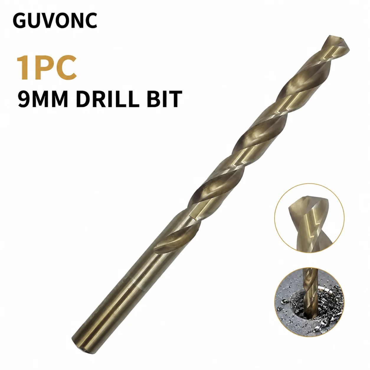 9mm High Hardness Twist Drill Bit Wear‑Resistant Spiral Flute Bit for Household & Industrial Drilling Work