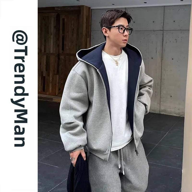 

Толстовка с капюшоном American High Street ey, весенне-осенний модный свободный повседневный открытый кардиган на молнии Jaet