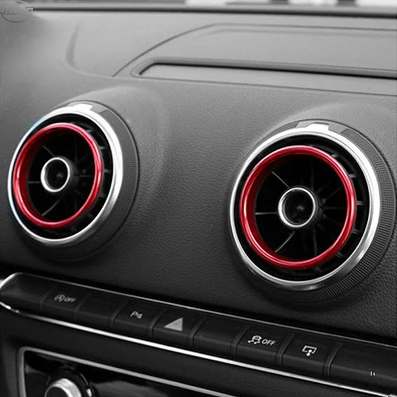 Cubierta de Anillo Interior para Salida de Aire de Consola Central de Coche para Audi A3 8V S3 2014-2019, Accesorios de Estilo para Coche AUDI Q2 Sportback Sedán