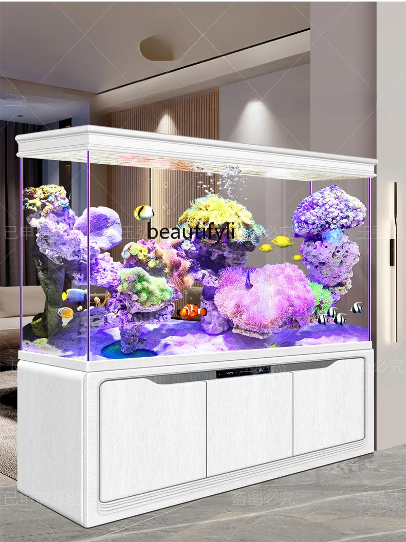 

Large Dragon Fish Tank Bottom Filter Living Room Change Water Household Screen Super White Glass Aquarium