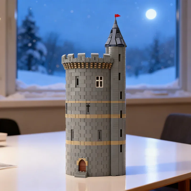 

5180 деталей MOC: Модель замка La Tour Maitresse A в Бретани, строительные блоки, архитектурные игрушки, рождественские подарки, развивающие игрушки для детей