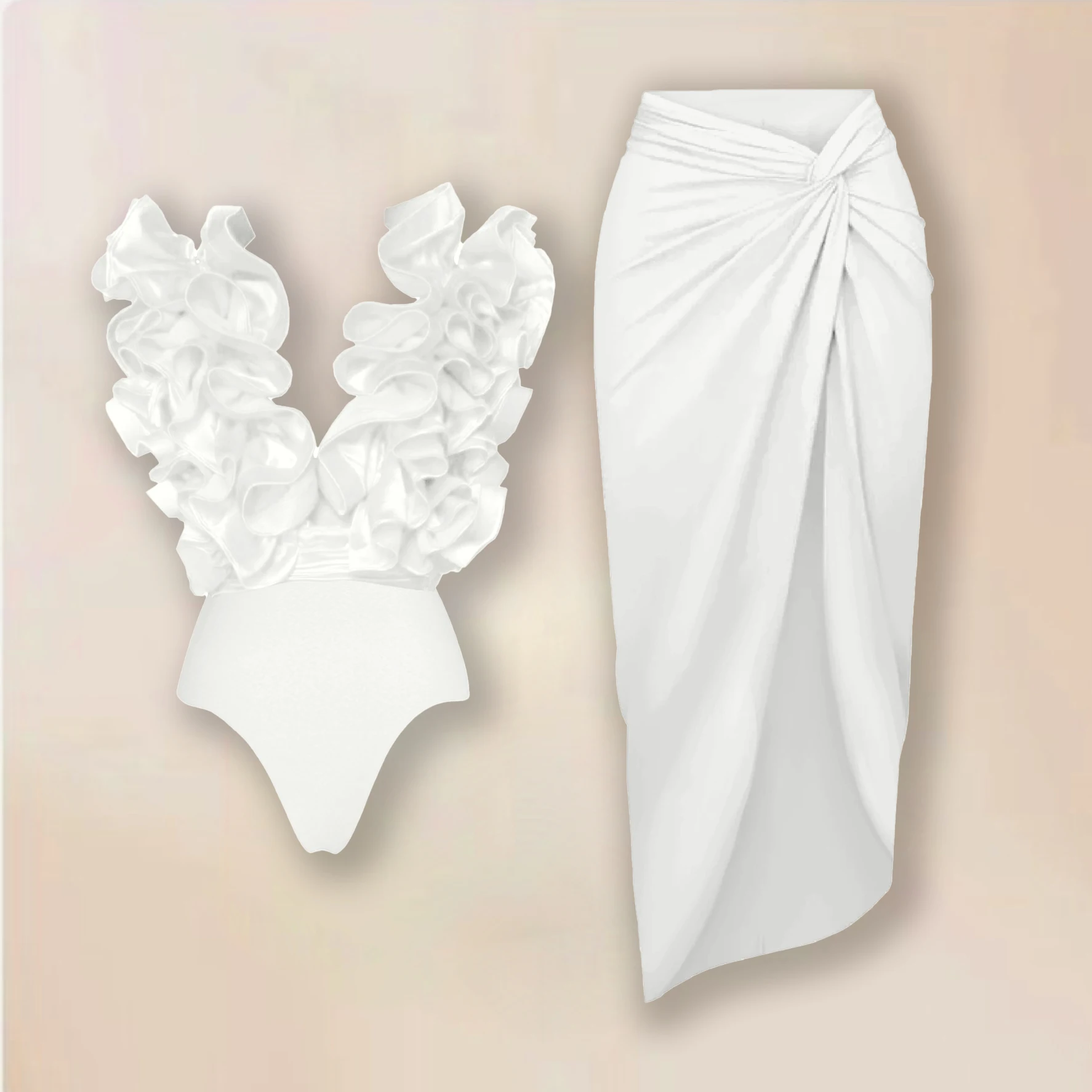 2025 Effen Rode Bloem Eendelig Badpak Luxe Vrouwen Badmode Sexy Badpak Diepe V Monokini Off Schouder Bodysuit Badpak