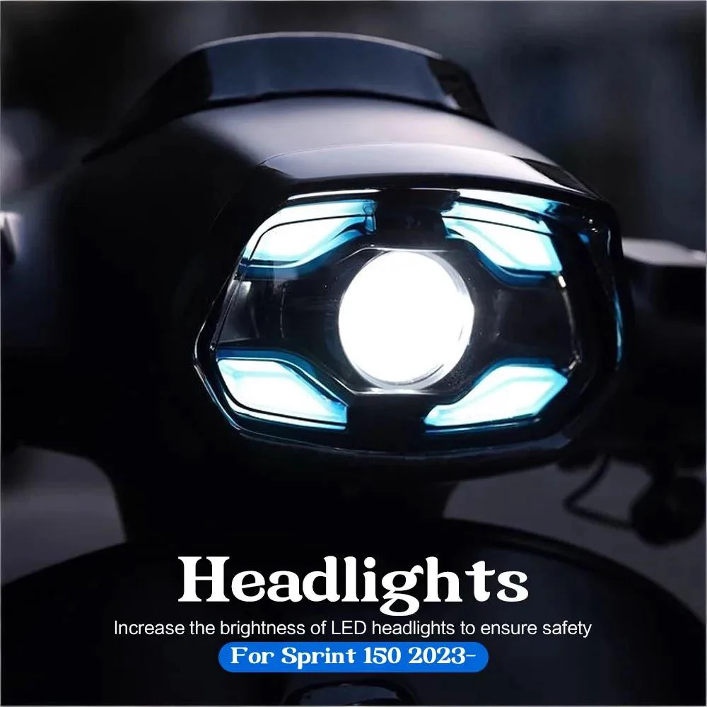 2023 2024 2025 LED Headlight Motorcycle Sprint 150 Durable Front Head Light Accessories Blue For Vespa Sprint150 SPRINT