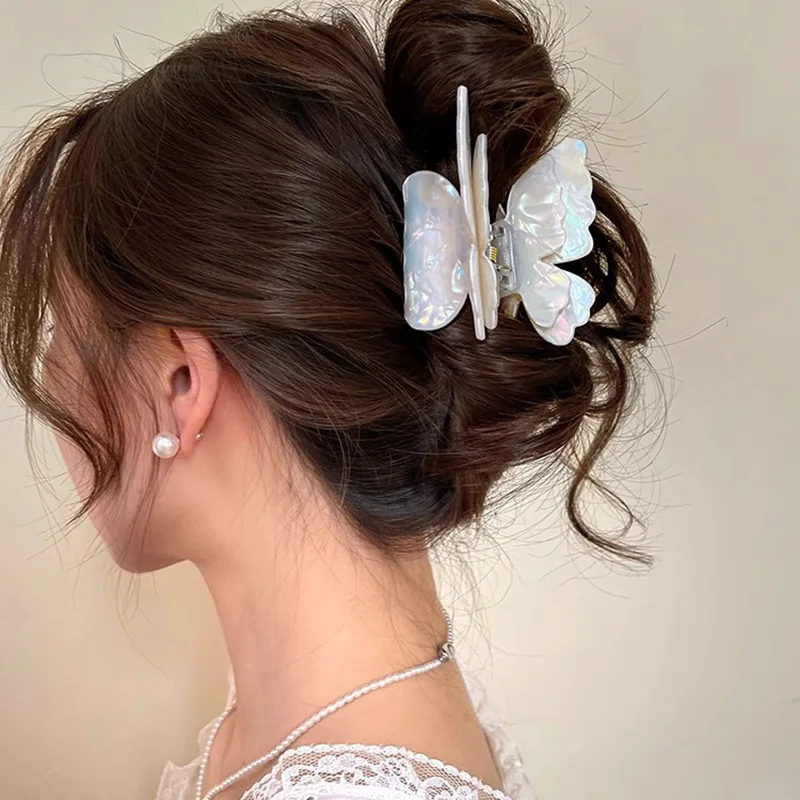 Nieuwe Fee Vlinder Haar Klauw Acetaat Krab Haar Clip Zomer Zoete Prinses Haai Clip voor Vrouwen Meisje Haarspeld Haaraccessoires