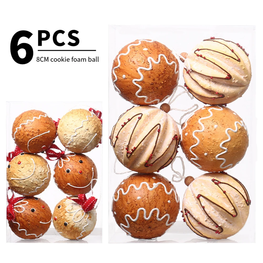 Shatterproof Decorative Foam Balls with Unique Coloured Drawing Design Great for Christmas Trees For Weddings Set of 6