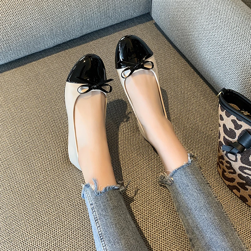 Spring and Autumn Elegant Round Head Sexy Bow Low Heel Casual Shoes Fashionable and Bestselling New Comfortable Women's Shoes