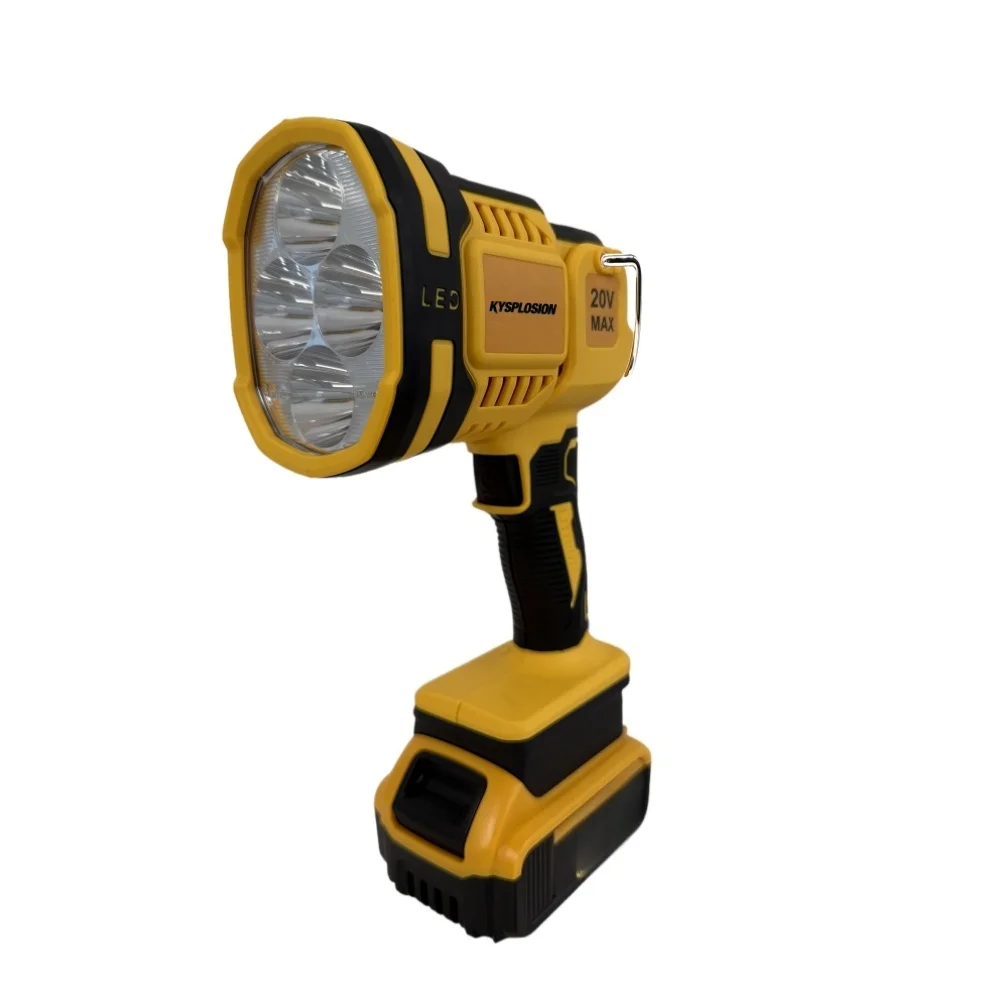 Cordless LED Work Light Handheld Spotlight with 508 Yard Distance Pivoting Head 1500 Lumens For DEWALT 20V battery