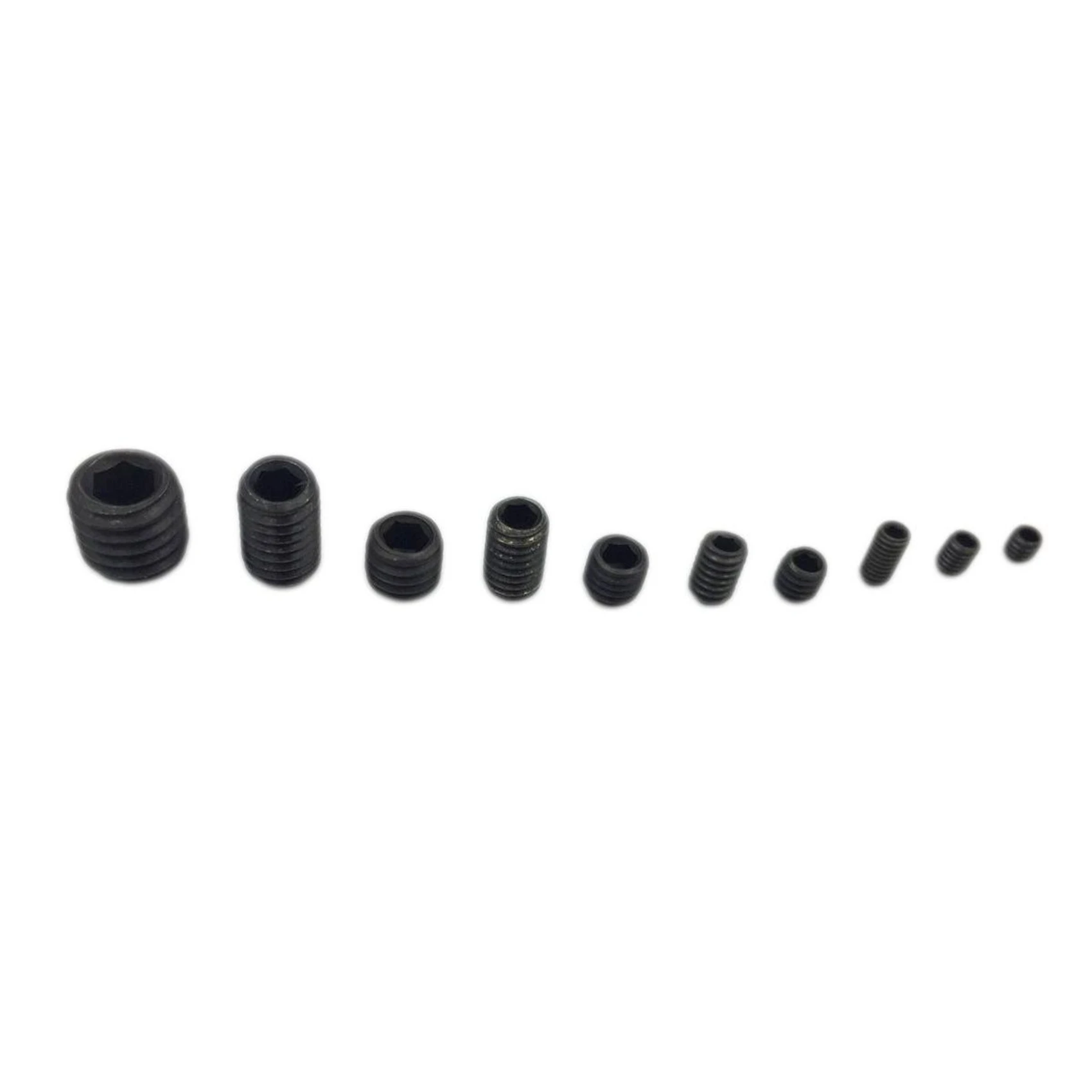 

A50U 400PCS M3 M4 M5 M6 M8 Hex Head Socket Hex Grub Screw Set Assortment Kit(Black Alloy Steel)