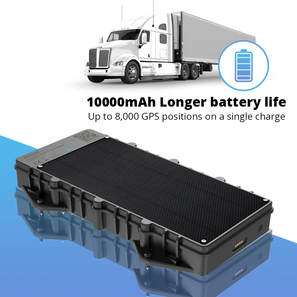 JIMIMAX LL303 Solar Tracker 4G GPS Vehicle Locator Bluetooth Tracking Device 10000Mah Charged Battery Remote Control Alarm APP