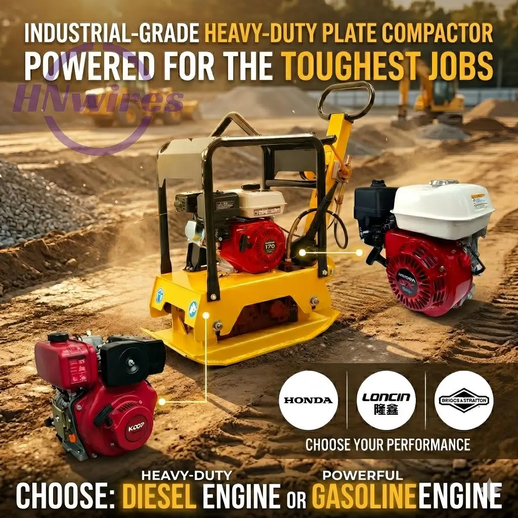 C160 Heavy-Duty Reversible Plate Compactor /Petrol Die-sel Wacker Plate Manufacturer EPA Engine Plate Compactor for Sale