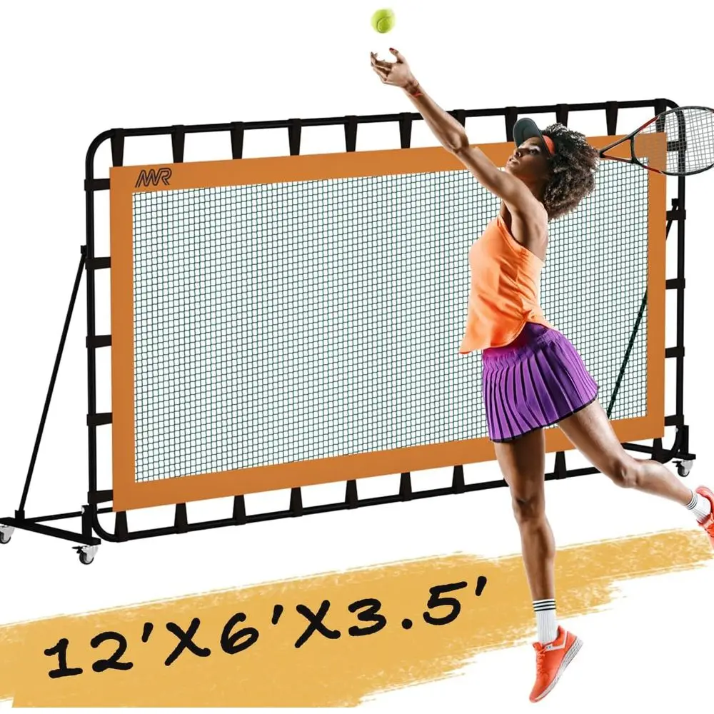 

Portable 12'x6' Tennis Rebound Net with Adjustable Height for Multi-Sport Training
