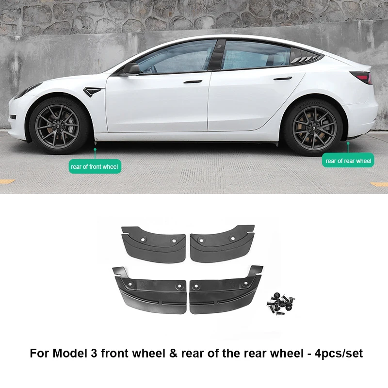 Spatlappen Voor Tesla Model 3 Model Y Auto Spatbord Modificatie Accessoires Spatten Beschermers Modder Auto Spatbord Voor Tesla Tuning