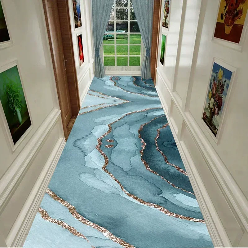 Retro Corridor Carpet Washable Non-Slip Hallway Area Rugs Customizable Living Room Porch Entry Doormat Home Decor Tapis Salon
