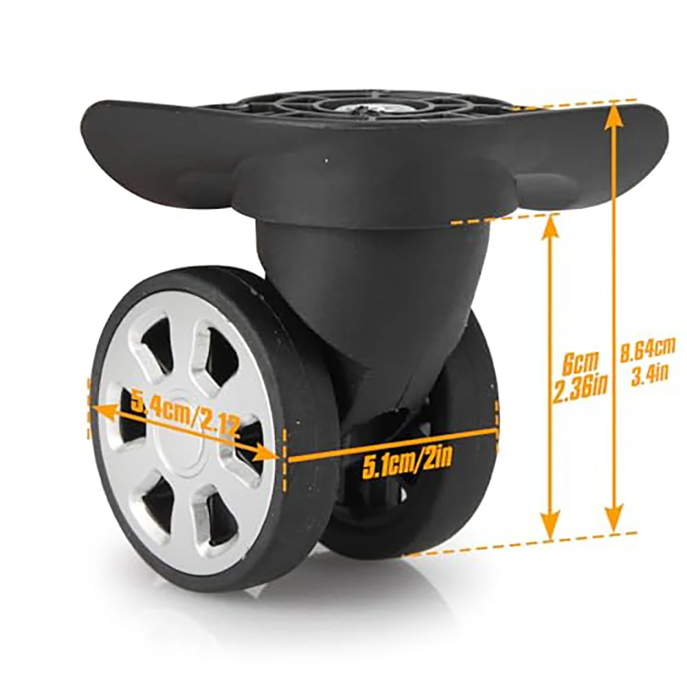 Suitcase Wheel Replacement Wheels for Luggage Double Row 360° Rotating Trolley Repair Wheels Parts Trolley Caster,GUGULUZA 1Pair