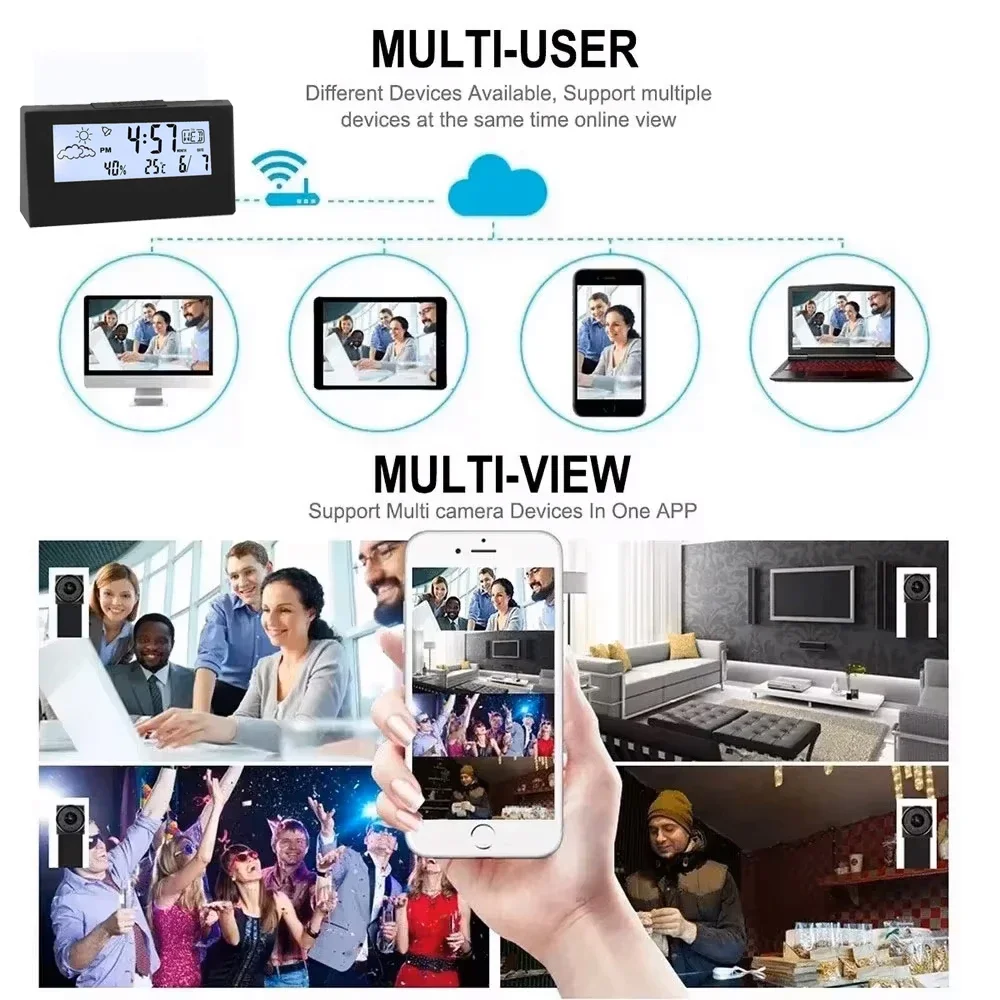 Brand New 4KHD Mini Clock Camera, Supporting Remote Viewing, Motion Detection, Loop Recording, and Home Nanny Style Mini Camera view 5