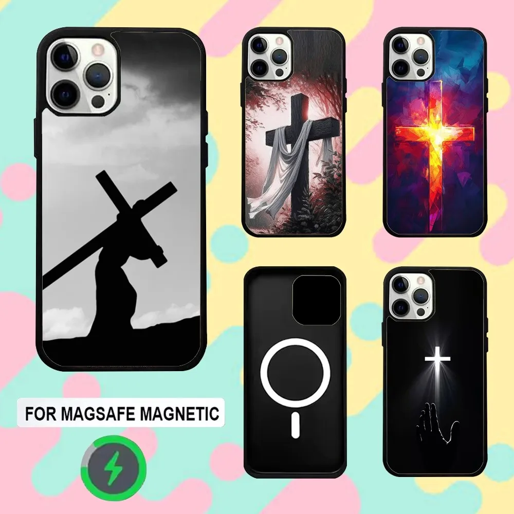 

Jesus Christian Cross Phone Case For iPhone 16e,16,15,14,13,12,11,Plus,Pro,Max,Mini Magsafe Magnetic Wireless Charging