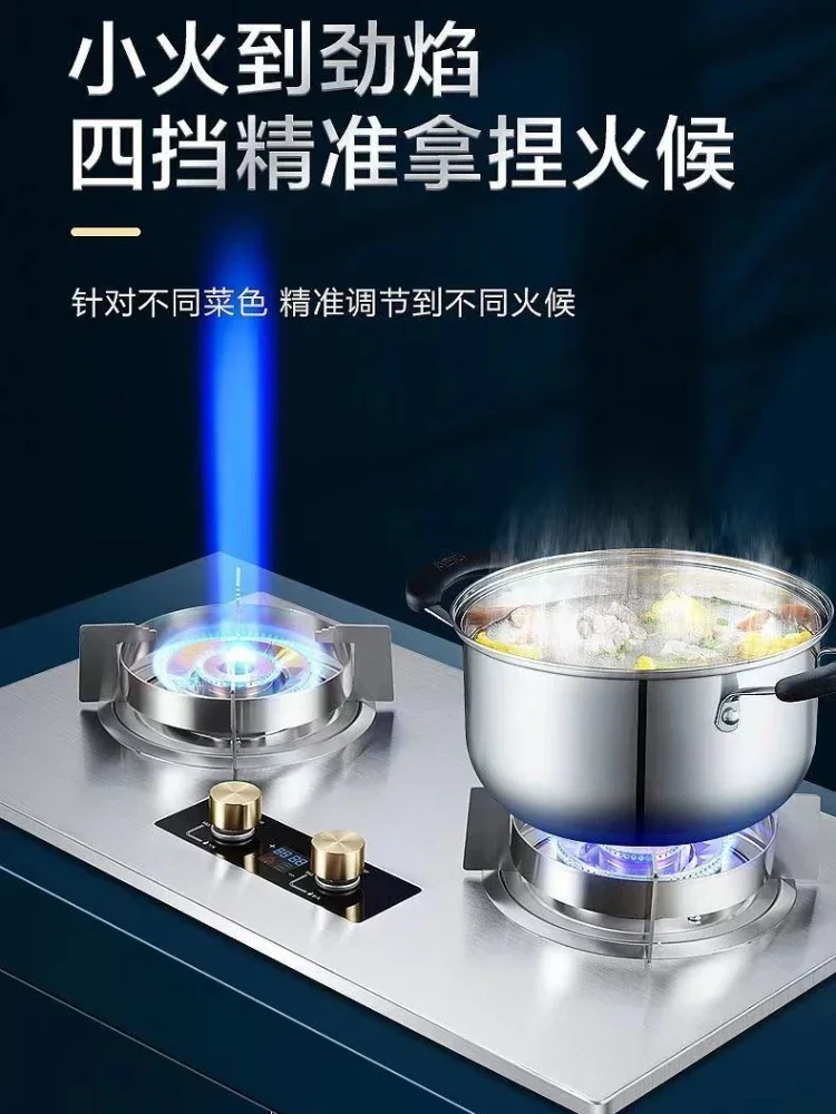 신형 가스레인지 - 2구 버너, 천연/액화 가스용 순수 구리 직분사 화염, 빌트인 및 탁상용 겸용