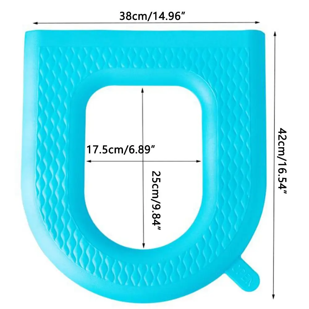 Waterproof Toilet Seat Cushion Reusable Silicone Household Washable Paste Foam Toilet Cover Seat Pad Handle Bathroom Accessories