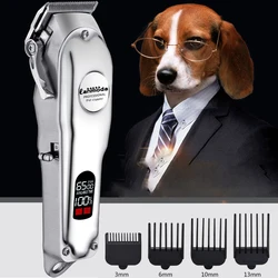 All Metal Pet Clipper Digital Display Professional Cutting Machine Dog Hair Trimmers Cats Grooming Shaver Cutter for Animals