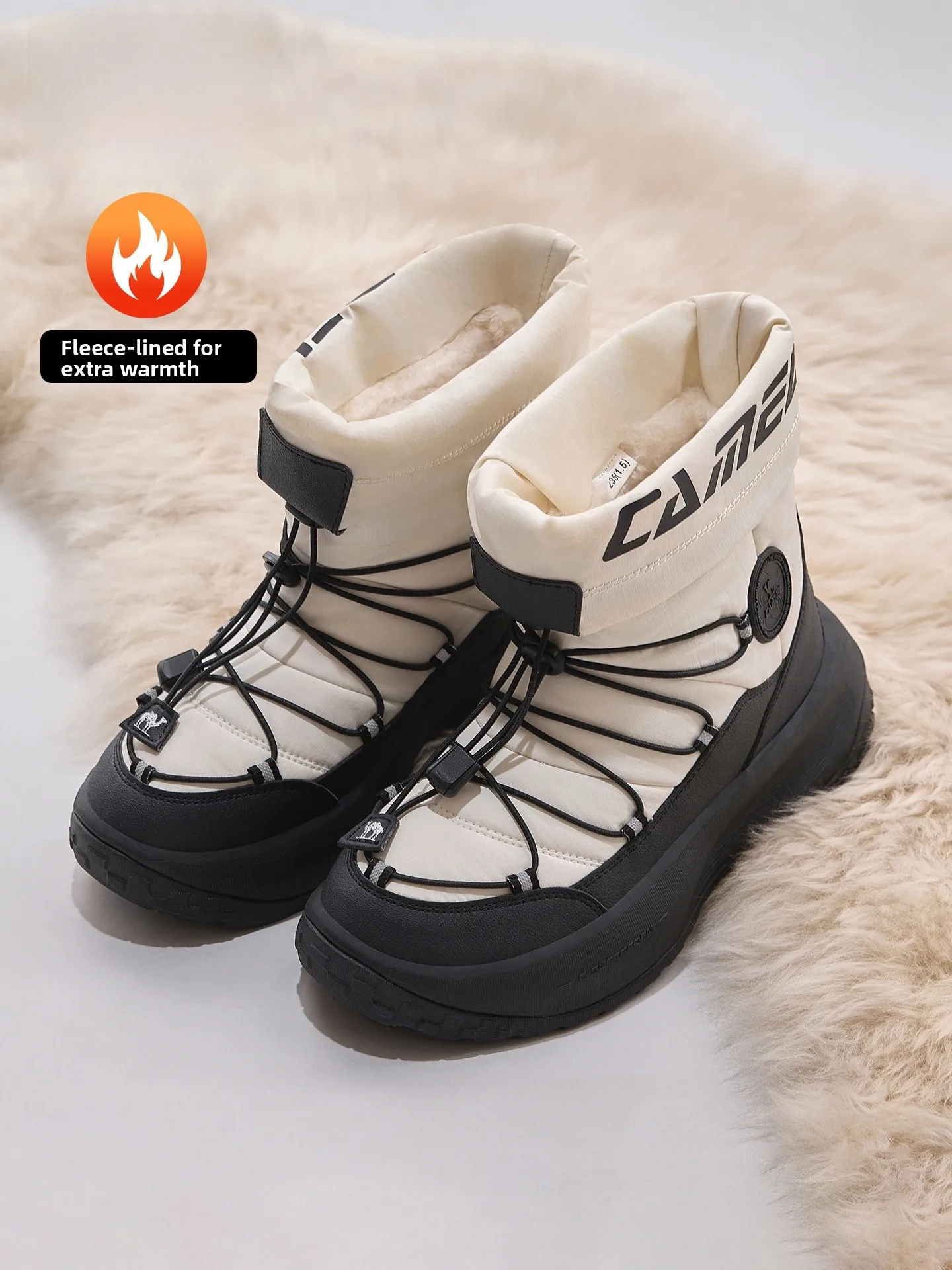 

Camel Snow Boots Women's Outdoor Sports Climbing Waterproof Winter Warm Cotton oes High Help Umbrella Cloth Nano Space