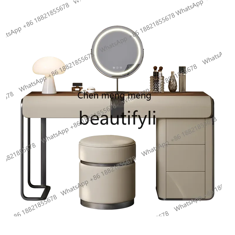 

NQ09 Простой комод для спальни, современная квартира, легкий роскошный шкаф для хранения, встроенный столик для макияжа из орехового дерева на заказ