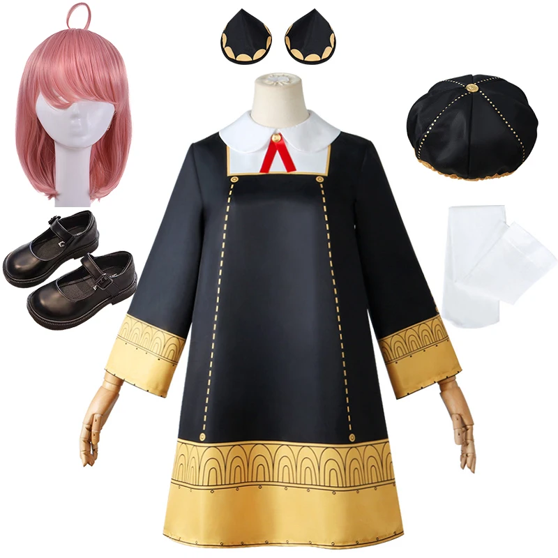 Bambini Cosplay Japanese Anime Movie SPY Girls Clothing Set Halloween Family Kids Women Anya Forger Yor Forger Masquerade Dress