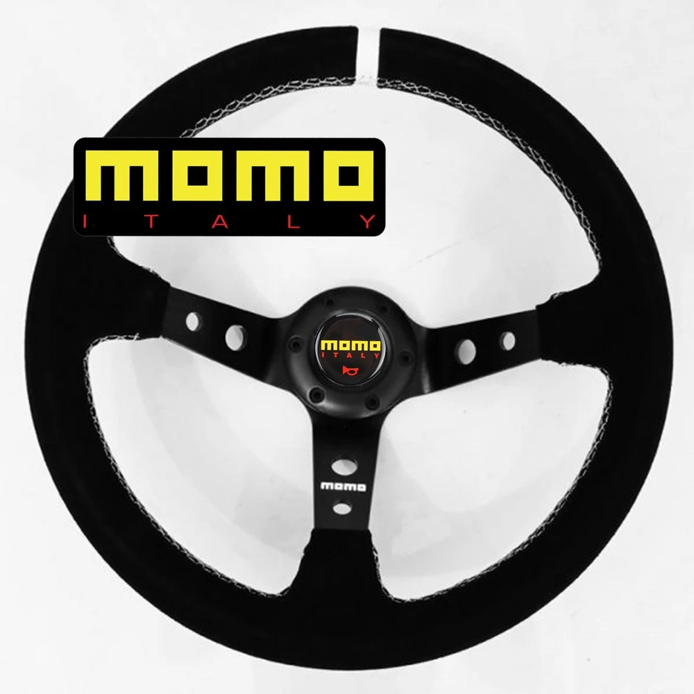 

14Inch Universal Racing MOMO Steering Wheel Car Drift Suede Leather JDM Steering Wheel Volantes For VW HONDA TOYOTA BMW Nissan