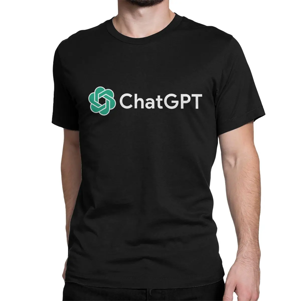 ChatGPT Logo Ai Chatbot Openai T-Shirts for Men Women Humorous 100% Cotton Tees Short Sleeve T Shirts New Arrival Clothing