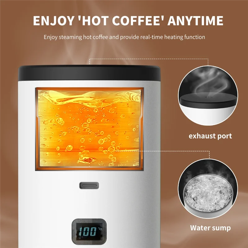 

SEWS-Self-Heating 2-In-1 Machine Electric Small Travel Espresso Maker Compatible With Ground Coffee & NS Capsules