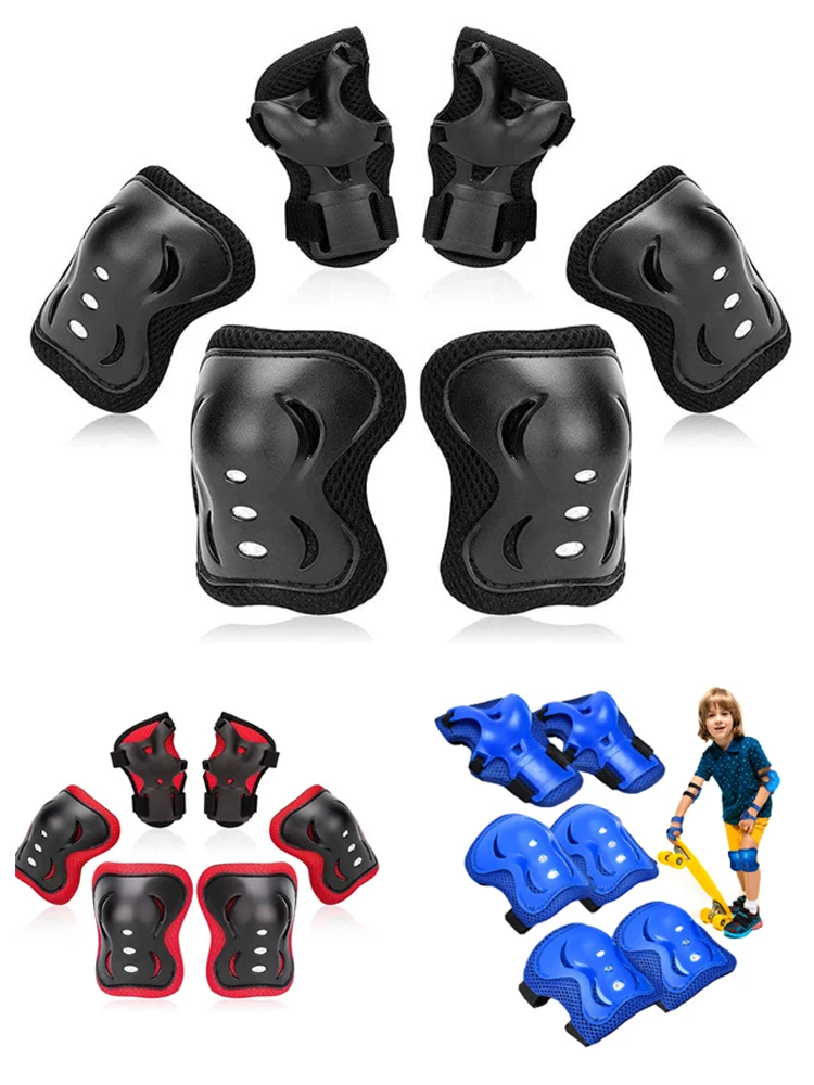 AliExpress NONE 6PCS Kids Protective Gear Set for 3-15 Years, Knee Elbow Pads & Wrist Guards for Skateboard Cycling Skating Scooter