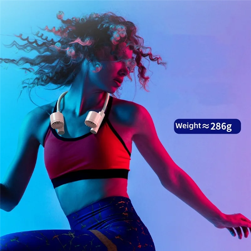 A74E-Mini แขวนคอพัดลมแบบพกพากลางแจ้งกีฬาสวมใส่ Halter คอ USB ชาร์จ Air พัดลมระบายความร้อน 3 เกียร์ลม