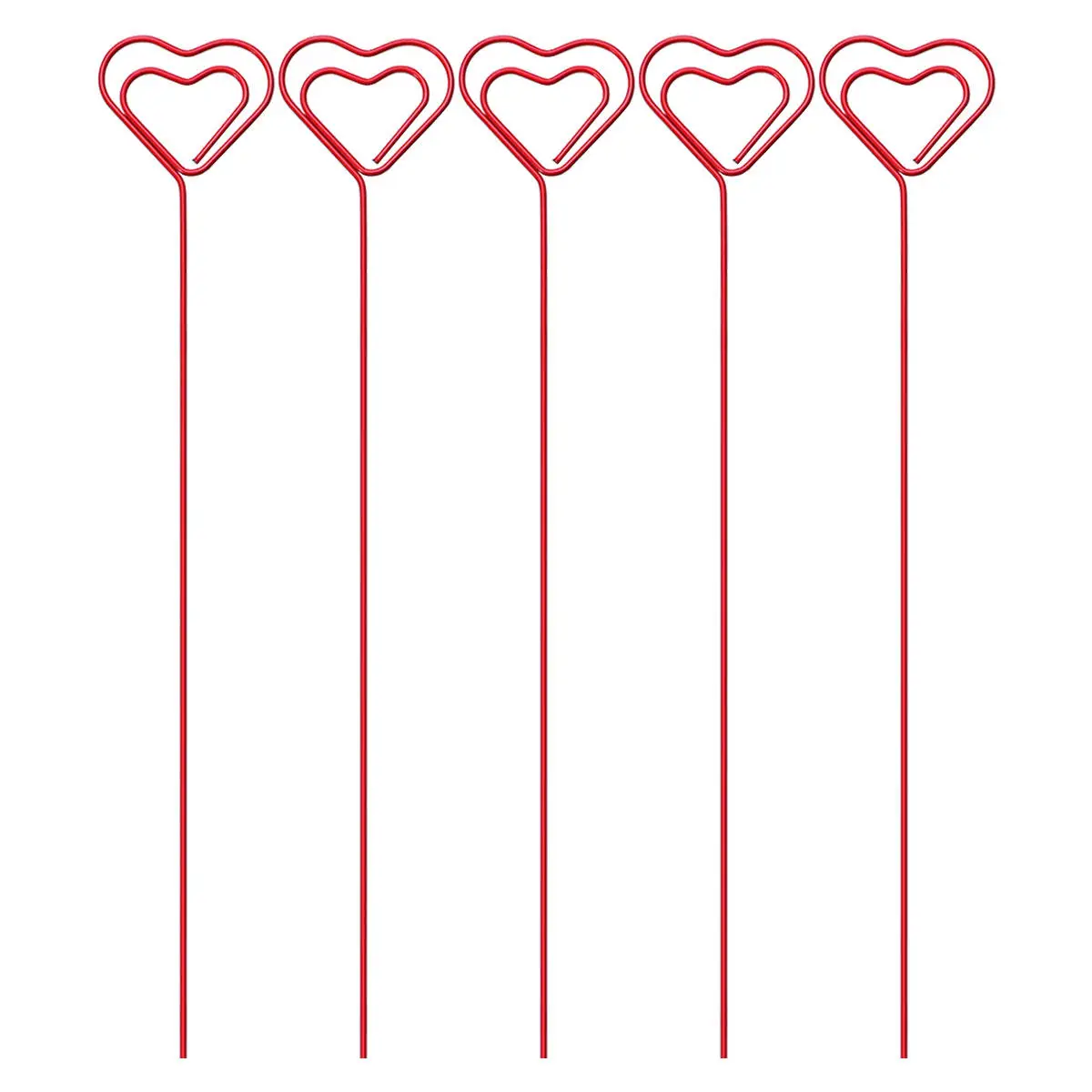 10Pcs Metal Photo Holder Clips 1.2x200mm Love Heart Shape Decorative Table Stand for Home Office Wedding Favors Picture Holders