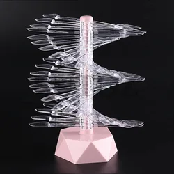 60 Nail Art False Tips Display Stand Spiral Shelf Showing Gel Polish Oval Square Nails Showing Shelf Rack Manicure