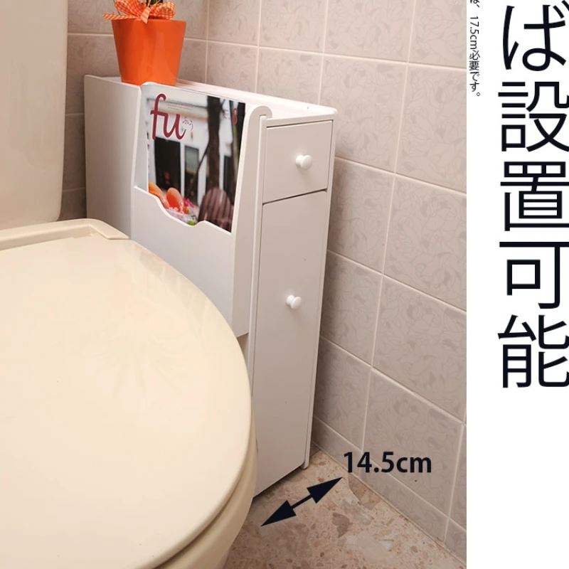 Dong Yin Home Toilet Side Cabinet Japanese Simple Toilet Cabinet Toilet locker paper towel cabinet Small apartment narrowcabinet