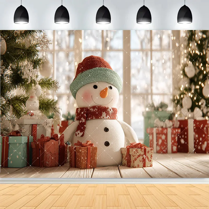 Winter Merry Christmas Festive Windows Photography Background Snowflakes Birthday Party New Year Studio Backdrops PL-17