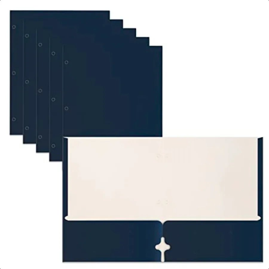 

Two Pocket Portfolio Folders 50Pack Navy Blue Letter Size Paper Folders 50 Pieces Dark Blue