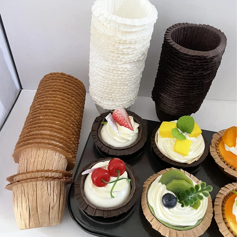 30Pcs Straw Hat Cups, Oil-Proof Baking Paper Cups, Cupcake L