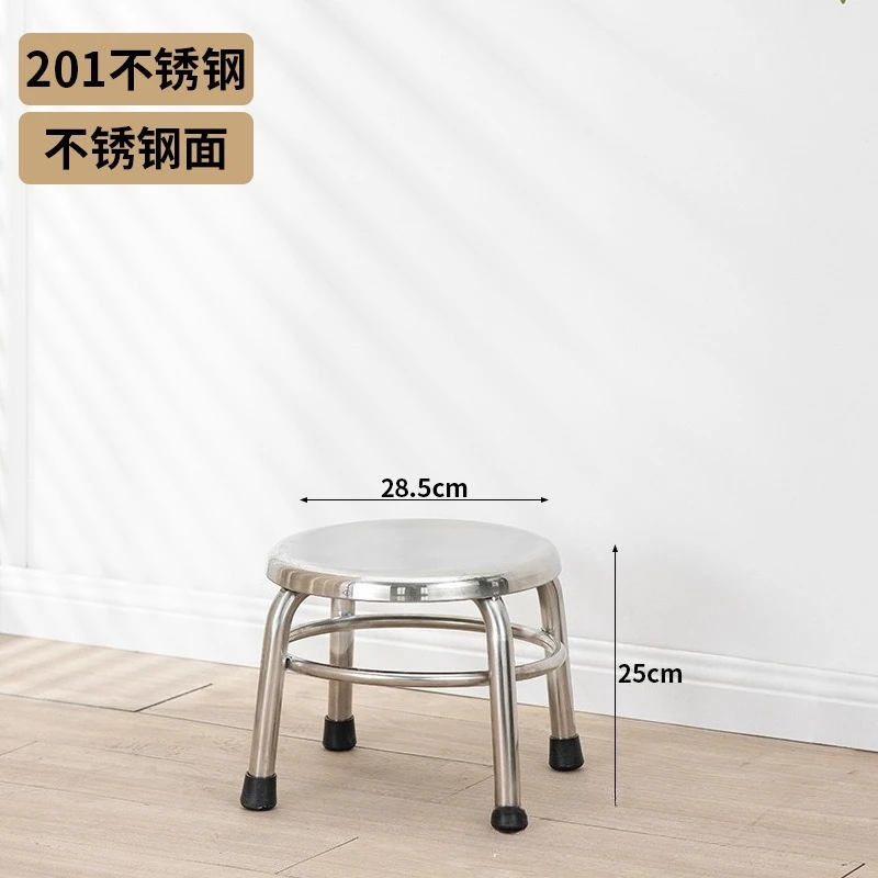 304 Stainless Steel Round Stool Industrial Bar Stool for Laboratory High Foot Counter Bar Chairs Metal Bar Seat for Restaurant