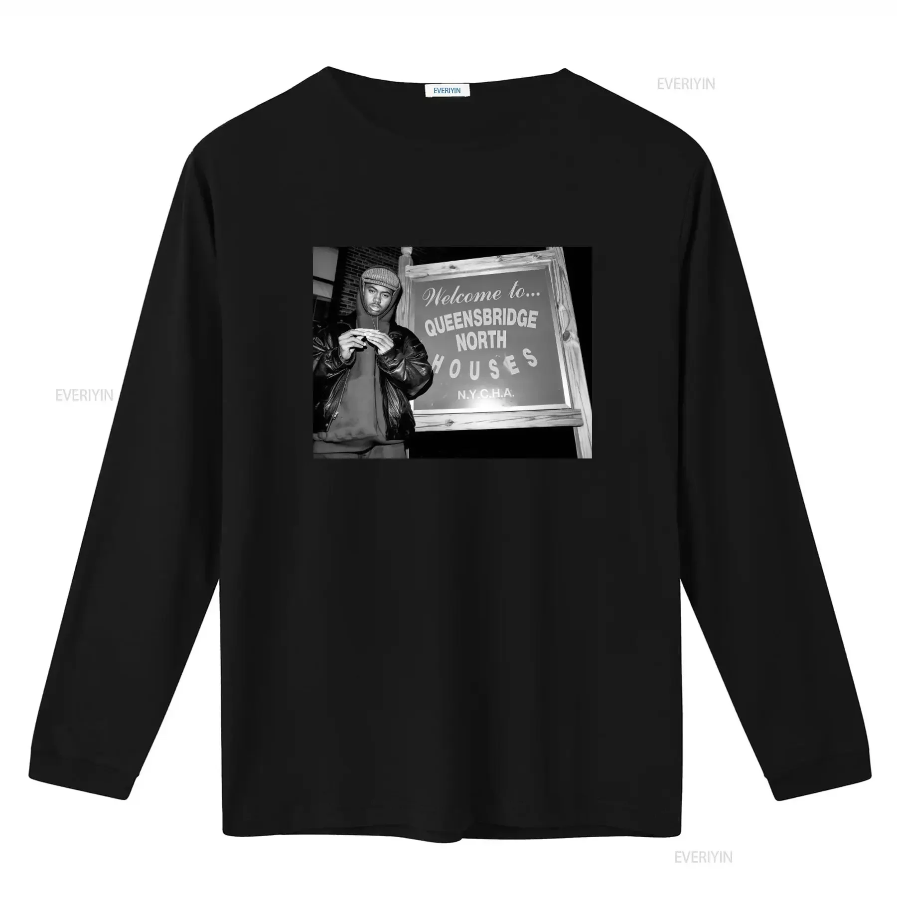 90s Rap Hip Hop Nas Photo T Shirt Queens Bridge Project Blunt Ether Illmatic Album Concert New York State i am vintage Washed