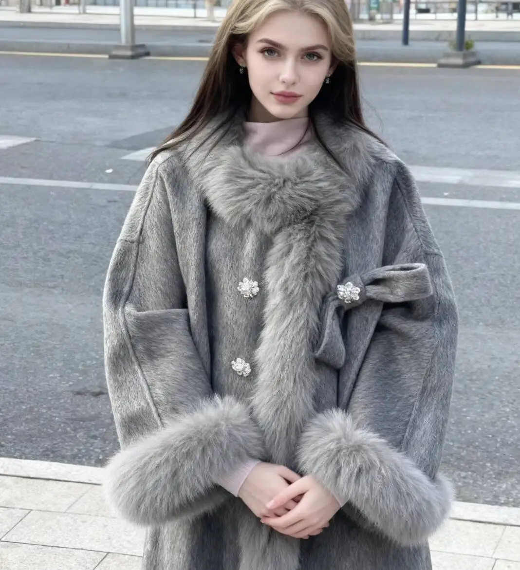 Płaszcze damskie z mieszanki wełny, płaszcz wełniany, niebieski, jesień, aksamit, podszyty polarem, wzorzysty, zapinany na zamek, stójka, rozkloszowany, na konferencję, dla dojrzałych kobiet