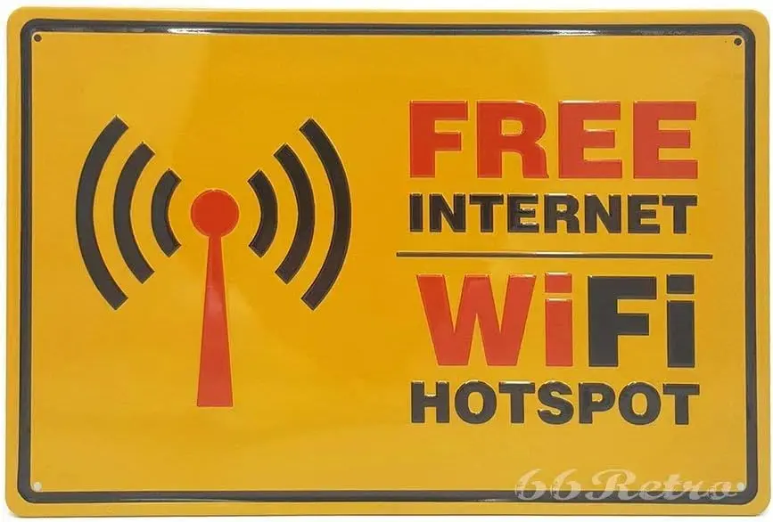 WiFi Hotspot, Retro con Relieve, Metal Tin Sign Metal tin Sign 8x12 inches, Tinsigneua41222 sign