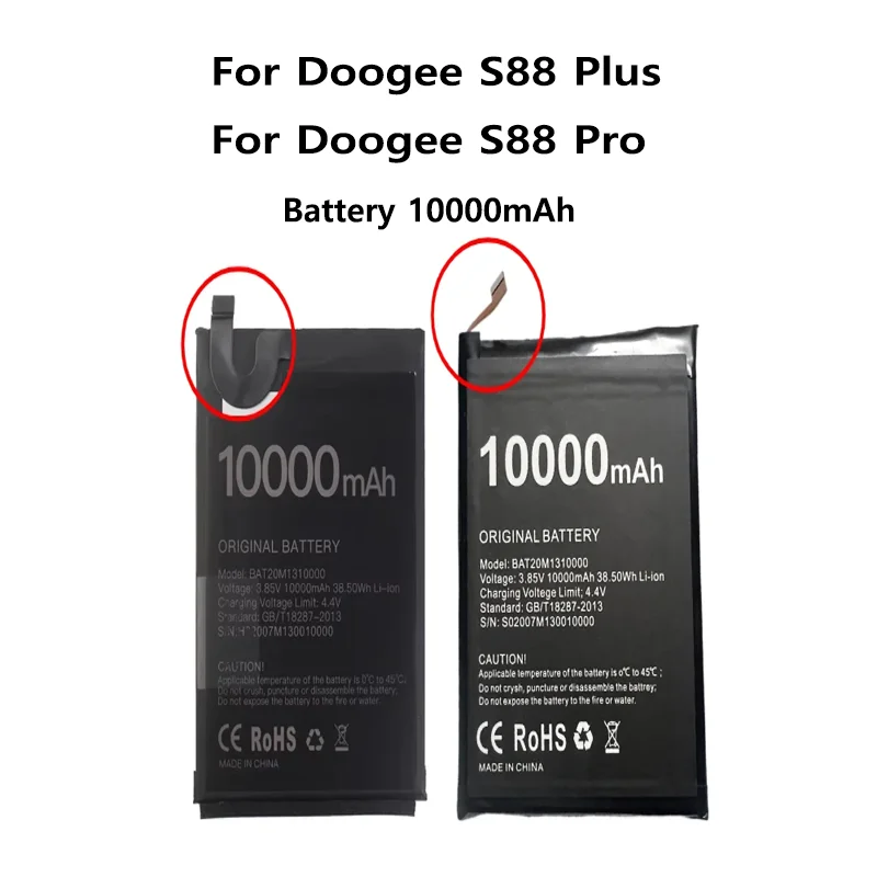 

10000mAh BAT20M1310000 Battery Replacement For DOOGEE S88 / S88 Pro