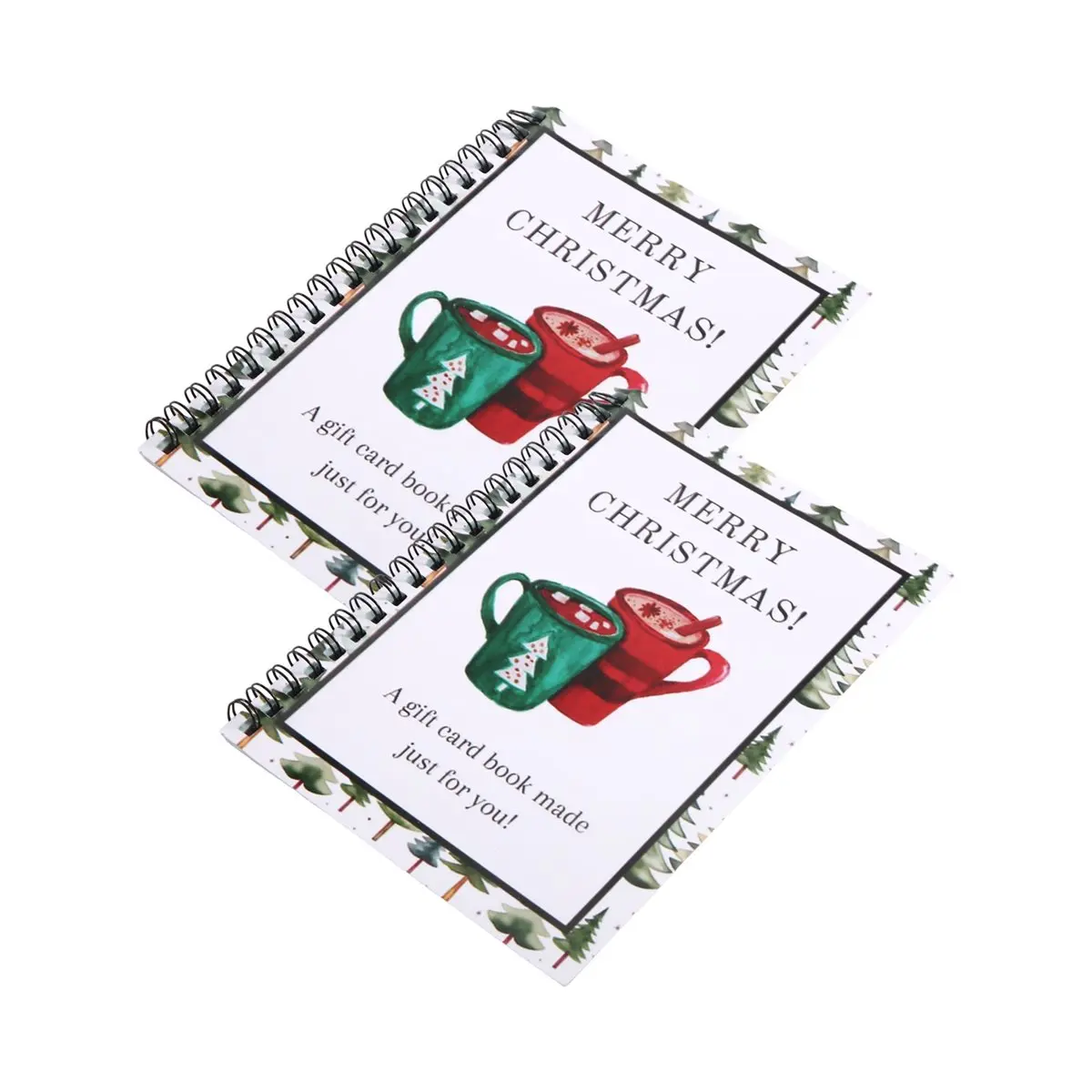 2PCS Christmas Cup Merry Gift Card Book, Gifts for Grandkids Kids Women Surprises on Every Page DIY Gift Card Booklet